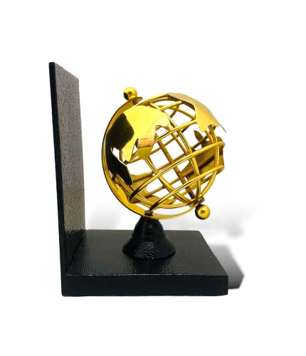 Sea Vint Globe Bookend On Metallic Stand: Elegant Decorative Piece For Organizing And Styling Your Books | Nautical And Vintage-Inspired Design #TOP2