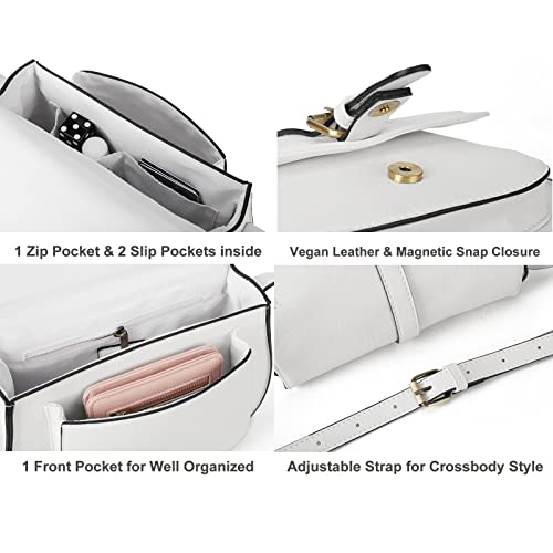 Image of AFKOMST Crossbody Bags for Women,Small Saddle Purse and Boho Cross Body Handbags,Vegan Leather