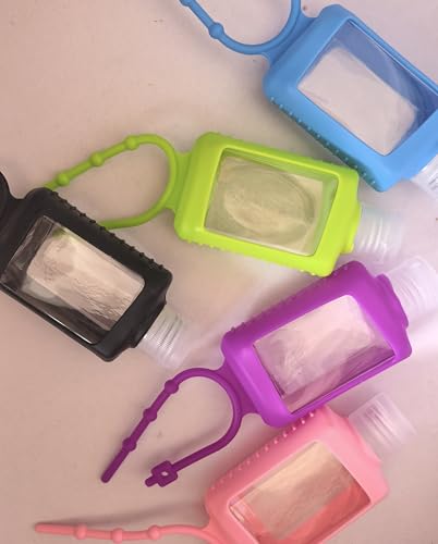 Image of 5Pack Hand Sanitizer Travel Size Holder, Travel Keychain Bottles Sanitizer Holder Refillable Squeeze Containers for Kids and Adult 2oz