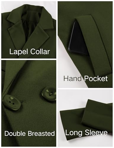 Omoone Women's Long Sleeve Slim Fit Warm Winter Wool Blend Pea Coat Overcoat3