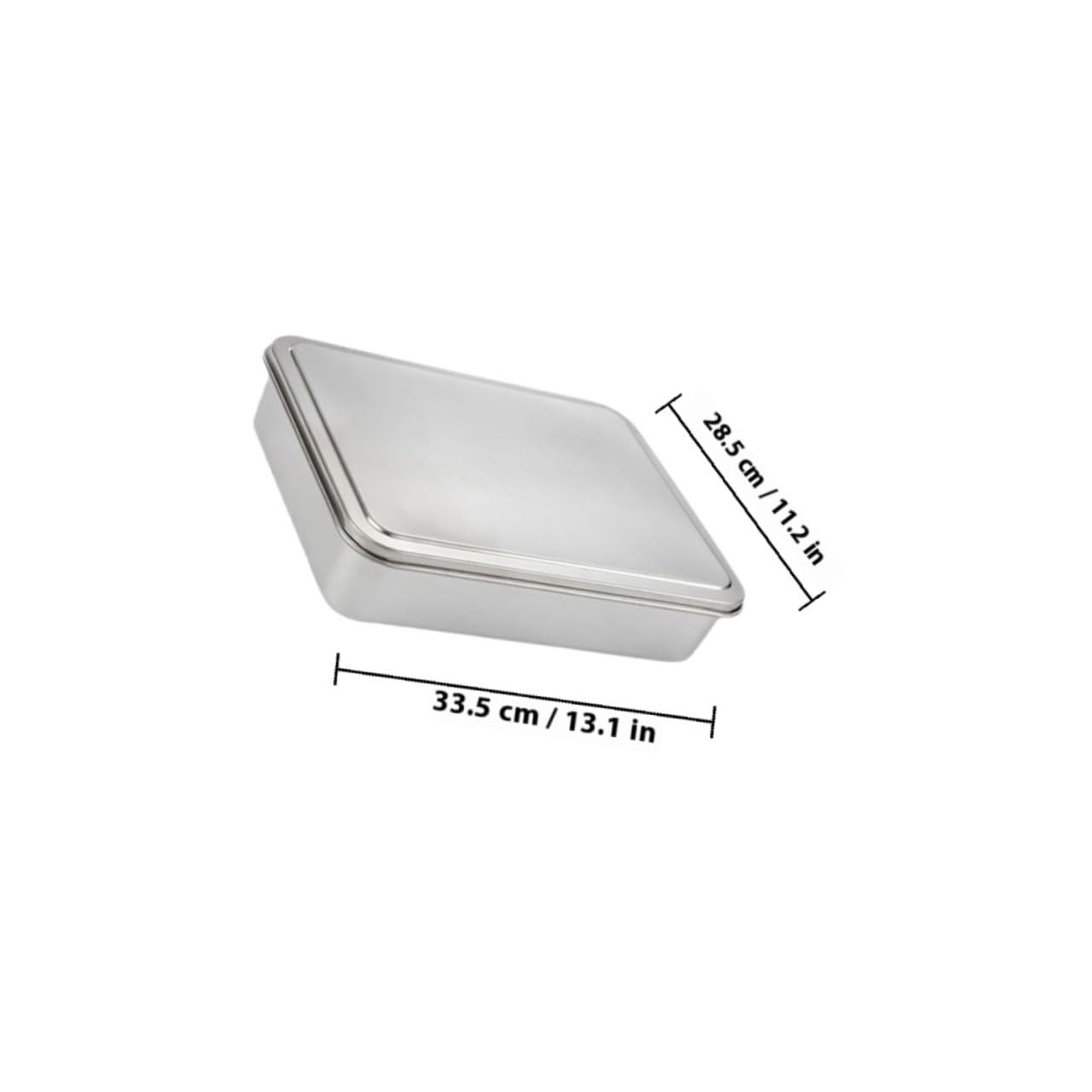 BESPORTBLE Teglia Rettangolare in Acciaio Inox Antiaderente con Coperchio, Grande Capacità per Conservare Cioccolato e Preparare Tiramisù