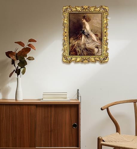 FJXMFRAME Gold 11x14 Picture Frame Vintage Ornate Picture Frames Antique Baroque for Wall Hanging, Fits 11x14 or Matted to 8x10 Photo FJXMFRAME Gold 11x14 Picture Frame Vintage Ornate Picture Frames Antique Baroque for Wall Hanging, Fits 11x14 or Matted to 8x10 Photo