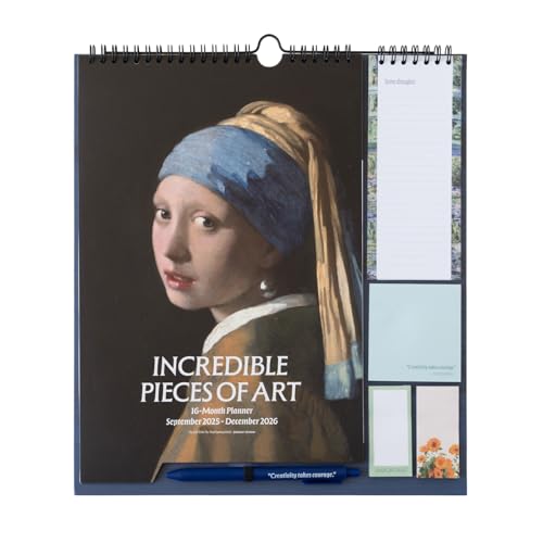 Grupo Erik Wall Planner 2026 - Art Gifts For Family | Monthly Planner With Stickers, Pen, Shopping List, Sticky Notes | Wall Calendar 16 Months Sep 2025 - Dec 2026