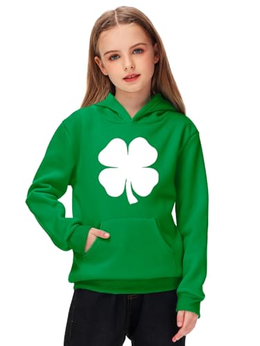 Remimi St Patricks Sweatshirts Kids Irish Green Clover Shamrock Hoodies 13-14 Years4