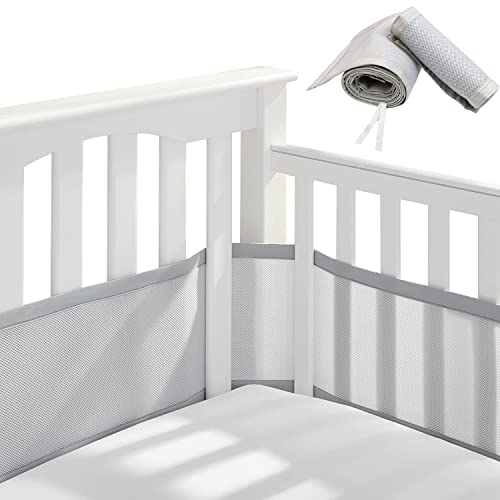Shengruili Bettumrandung Babybett,Baby Nestchen Bettumrandung,Kopfumrandung Babybett,Babybett Atmungsaktiver Kollisionsschutz,Babybett Umrandungen,für Neugeborene,Jungen und Mädchen