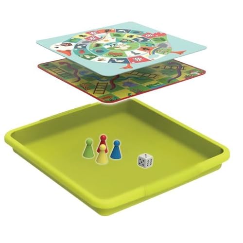 Smoby- Cajonera con 4 Juegos, Compatible con la Mesa Picnic de Las Casitas (810913)