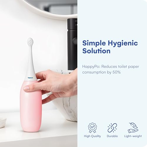 HappyPo Easy-Bidet - 300 ml Portable Bidet Sprayer for Travel and Home - Handheld Peri Bottle for Gentle Cleansing - Ideal for Menstrual Care, Postpartum, Camping and Toilet Use - Rose - Image 5