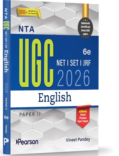 Image of Pearson NTA UGC NET English Paper 2 2026 6th Edition | For NET /SET /JRF | Solved 2025-26 Papers, 3000+ MCQs, Linguistics, PYQs & Mock Tests (UGC preparation series 2026)