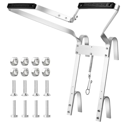 Universal Reinforced V-Shaped Ladder Stand Off & Stay - Adjustable Interval Heavy Duty Aluminium Stabiliser with Anti-Slip Rubber Bumpers for Maximum Safety on Downpipes Gutters & Walls