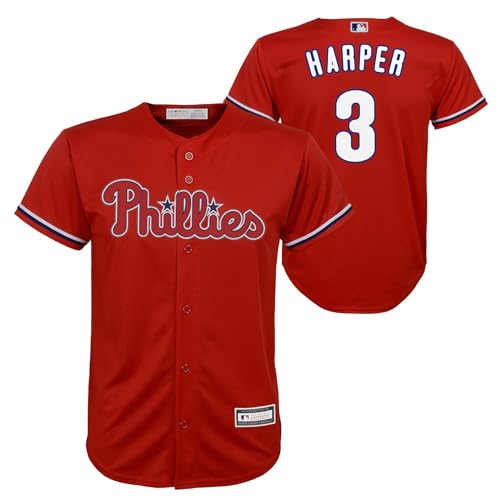 Outerstuff Bryce Harper Philadelphia Phillies MLB Kids Youth 8-20 Alternate Player Jersey (Size: 14-16, Red)