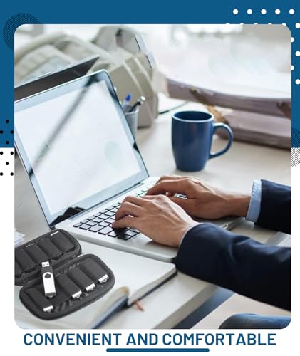 Image of Pendrive Case, 10 Slot USB Flash Drive Organizer, Compact Pendrive Holder for Tech Professionals, Students, Travelers, Black