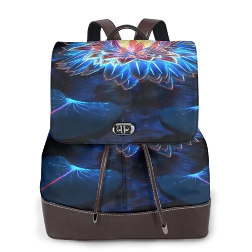 Sac à dos femme fleur de lotus idéal pour l'école et les voyages