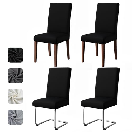 GFCC Housse de Chaise Lot de 4 Extensible Housse Chaise Salle à Manger pour Hôtel Banquet Restaurant Decoration,Pavec Bande Élastique pour Un Ajustement...