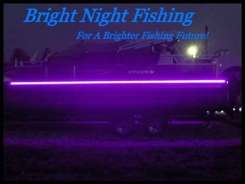 Bright Night 16ft UV Boat Light Black LED Fluorescent line Glow Ultraviolet 12v Night Fishing bass