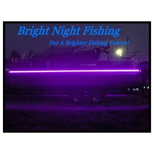 Bright Night Fishing 16ft UV Boat Light Black LED Fluorescent line Glow Ultraviolet 12v Night Fishing bass