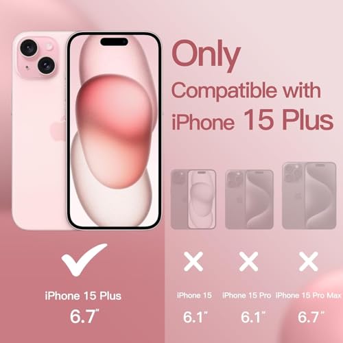 Image of DIZORO Compatible for iPhone 15 Plus Case 6.7, Slim Liquid Silicone 3 Layers Full Covered Soft Gel Rubber Phone Case Protective Cover 6.7 Inch - Hibiscus.