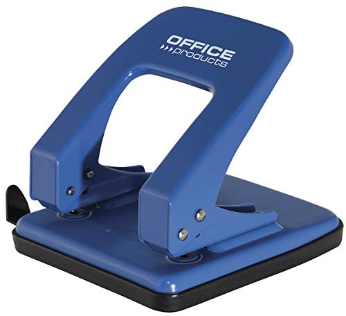 OFFICER PRODUCTS Perforadora Metálica de 2 Agujeros de hasta 40 hojas de metal azul/accesorios de oficina pequeños/tipo/estándar/material-metal/color-azul