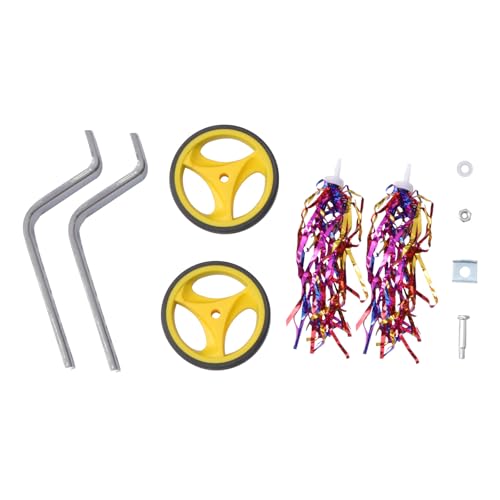 Ruedas de Entrenamiento para Bicicleta y Ruedas Estabilizadoras con Soporte Amarillo y Cinta, Universales para Bicicletas de 12 a 20 Pulgadas, para Equilibrio y Seguridad miniatura 1