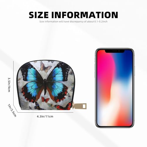 Butterfly Credit Card Holder Wallet, Leather Zipper Card Wallet For Women Ladies Rfid Blocking Card Case Small Coin Purse Accordion Wallet Gift2
