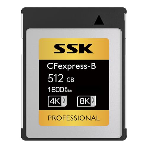 SSK CFexpress Type B 512GBACFJ[h ő1800MB/b̓ǂݎ葬x 1,200MB/b ݑx CF Express Type B [J[h J ʐ^ rfIOt@[ ~jCF ExpressJ[h
