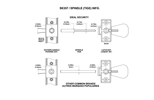 Ideal Security SK1215BB ML Lever Set for Storm and Screen Doors with Keyed Deadbolt, Brass Bronze-Coat - Thumbnail 7