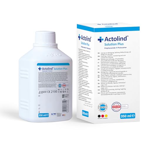 Actolind Solution Plus 350 ml Desinfektion Wunden antiseptische Wundspüllösung zur Wundreinigung und Befeuchtung schmerzarme Anwendung Medizinprodukt CE III