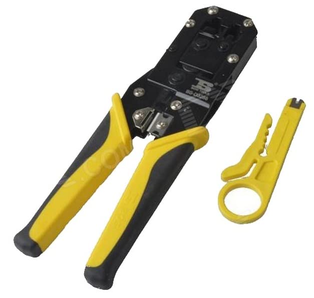 Mak World® Bosi Modular Network RJ45 RJ11 RJ12 Crimping Tool, Network Cable Cutting Stripping Crimper Crimping Tool