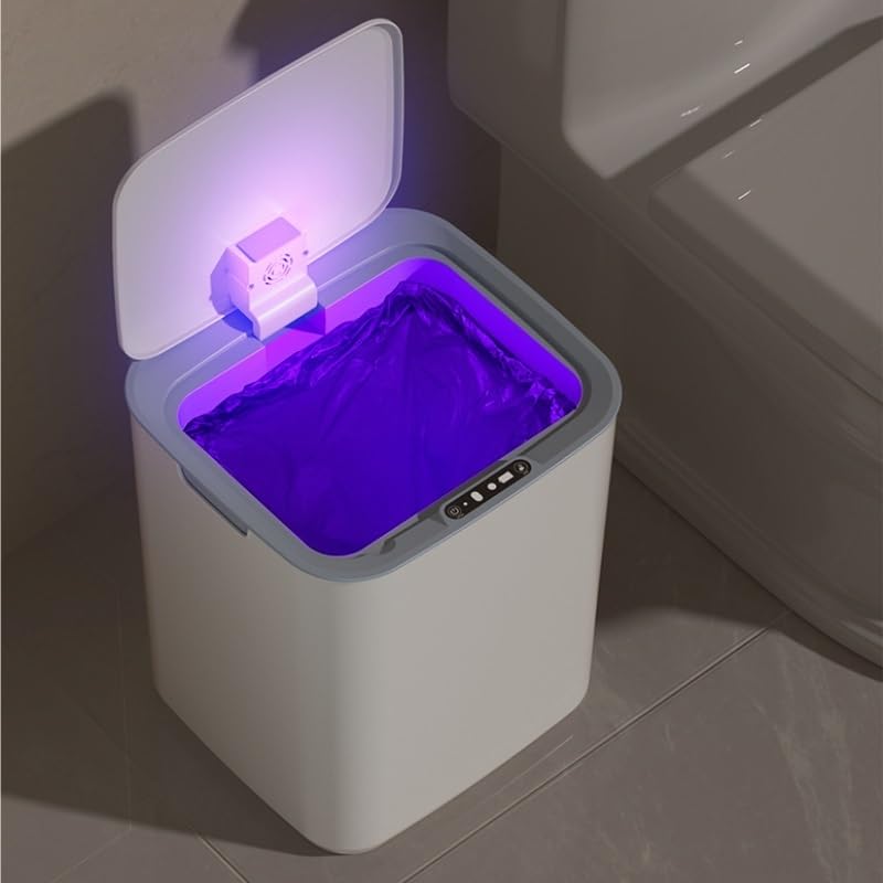 Home Smart PP Trash Can with Lid Living Room Bathroom Toilet Kitchen Garbage