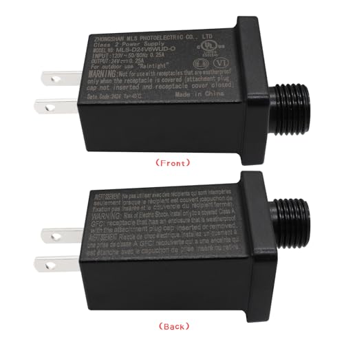 Image of 24V 6W LED Power Supply Low Voltage LED Transformer Class 2 Power Supply Waterproof IP44 Seasonal Use LED Driver US Plug LED Adapter for String Light, Projector Light, Lawn Lamp (1)