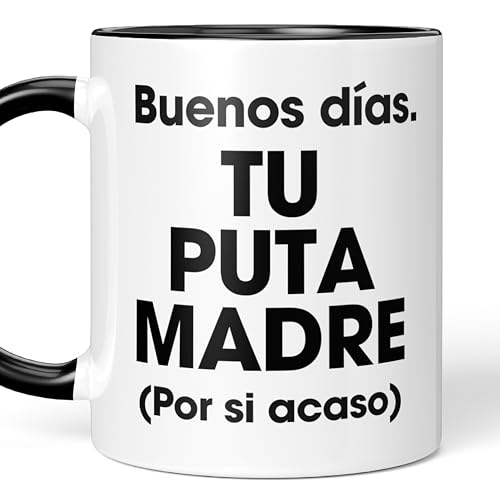 LA CASA DE LAS TAZAS® Tazas Divertidas - Tazas Originales para Regalar - Tazas con Frases de Humor, Regalos Divertidos, Tazas Desayuno Graciosas - Taza Amigo Invisible (Buenos días)