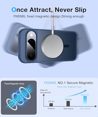 Image of [NO.1 Magnetic for Google Pixel 10 Case /Pixel 10 Pro Case with MagSafe[Military Grade Drop Tested][Translucent Matte][Anti-Fingerprint] Soft Silicone Bumper for Pixel 10 /10 Pro Phone Case,Blue