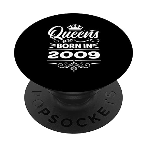 Las reinas nacen en 2009 Cumpleaños Mujer Cumpleaños Novia PopSockets PopGrip Intercambiable