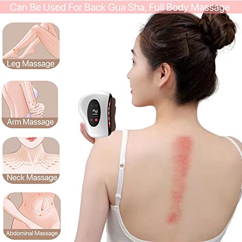 Electric Gua Sha Tools Facial Skin Care Products Facial Beauty Massager,12 Gears Rechargeable Red Light Heating Massager for Face,Shoulder,Back and Neck,Body Muscle Relaxing and Relieve Wrinkles - Thumbnail 6