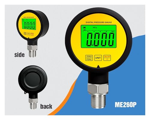 Manómetro digital sin fugas de acero inoxidable con protector de goma para alta presión 2