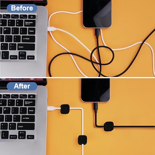 12 Pack Organizador de Cables Magnético, Clips de Cable de Escritorio con Adhesivo Fuerte para Oficina y Hogar miniatura 5