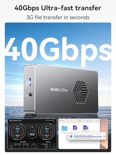Image of ACASIS 40Gbps M.2 NVMe SSD Enclosure with Cooling Fan, NVMe Enclosure Compatible with Thunderbolt5 /4 /3 /USB4 /USB3.2 /3.1 /3.0 /2.0, M.2 Enclosure for MacBook Air /Pro / Mac Support 2280 /2260 /2242 /2230