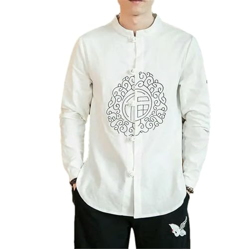 Chemise coton et lin homme anti-transpiration haut boutonné décontracté été