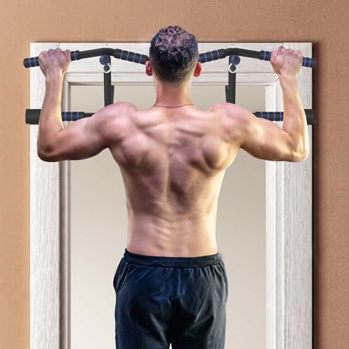 SPORTNOW Pull Up Bar Doorway with Non-Slip Multi Grips, Door Frame Chin Up Bar, Push up Stand with Anti-Fall Slot for Home Gym Upper Body Workout, Black - Image 3