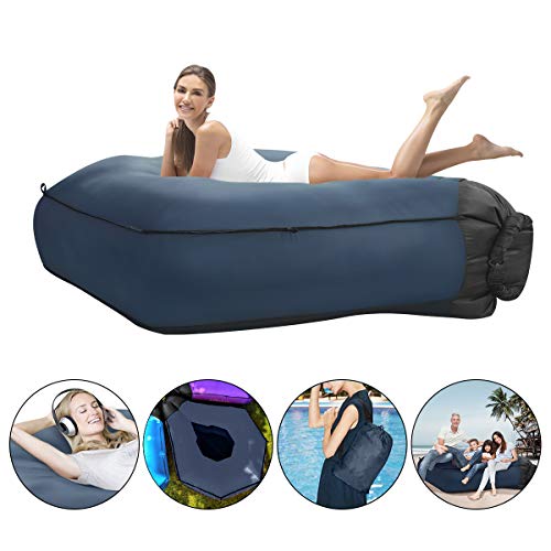 Sofá Hinchable, 2020 Upgrade Talla grande Aire Sofá Reclinable Inflable, Resistente al Desgarro, Resistente al Agua y a La Suciedad, Plegable y Portátil, Adecuado para Acampar, Caminar, piscina
