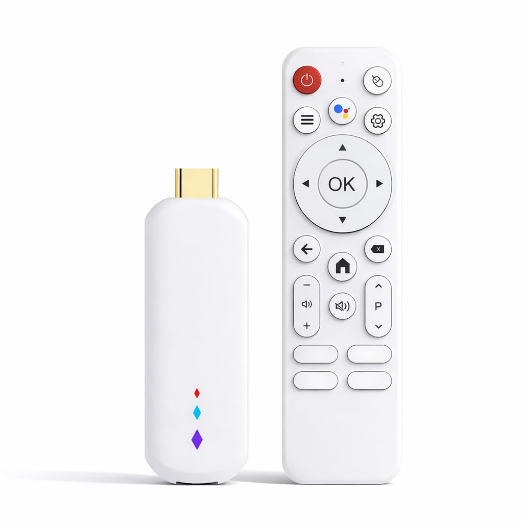 Gugxiom TV Stick 4K per Android Lettore multimediale portatile in streaming con telecomando vocale e 2 GB di RAM 16 GB di ROM, 4K HDR Smart TV Stick con WiFi 2.4G 5G per viaggi Home Entertainment