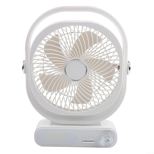 Gdfnmogo Ventilador eléctrico montado en el coche con luz nocturna LED y carga USB, circulador de aire giratorio 3 en 1 para el hogar y viajes, ajuste de 360°