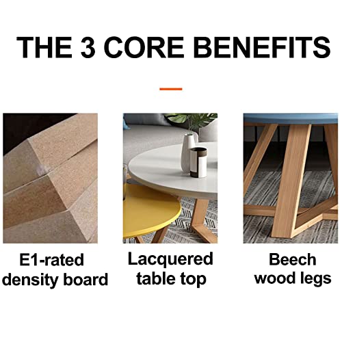 Tables basses rondes compactes pour optimiser l'espace du salon avec un assemblage facile - 5