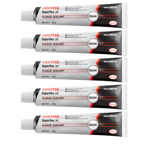 Image of LOCTITE SI 24 SUPERFLEX Clear (25g), RTV silicone adhesive, Neutral curing, gasketing, Industrial applications, Automotive sealing, Nonsagging, non-corrosive, Vehicle repair & maintenance(Pack of 5)