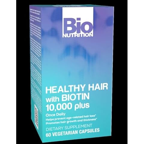 Bio Nutrition Healthy Hair Biotin Vegi-Caps, 60 Count Cover