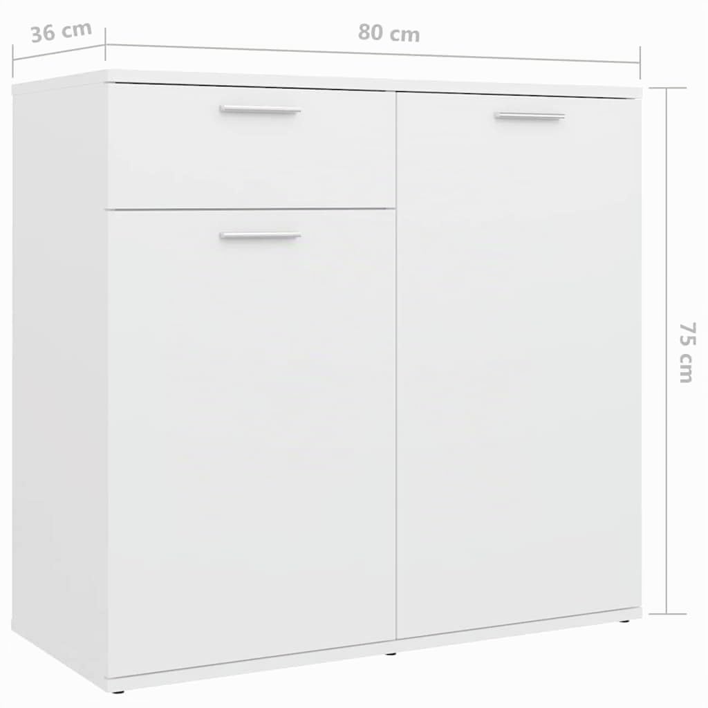 vidaXL Aparador de Madera de ingeniería Negro 160x36x75 cm