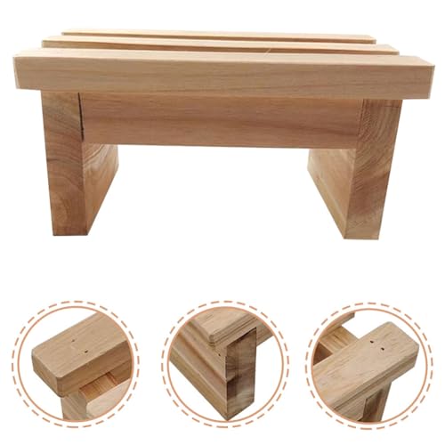 Banquito de madera pequeño ergonómico para mejorar comodidad en casa 8