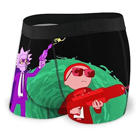 LZMM Ri-Ck and Mo-RTY Men's Flat-Angle Underwear, Breathable Boxer Belt with Exposed WaistbandComfort Quick Dry Cover