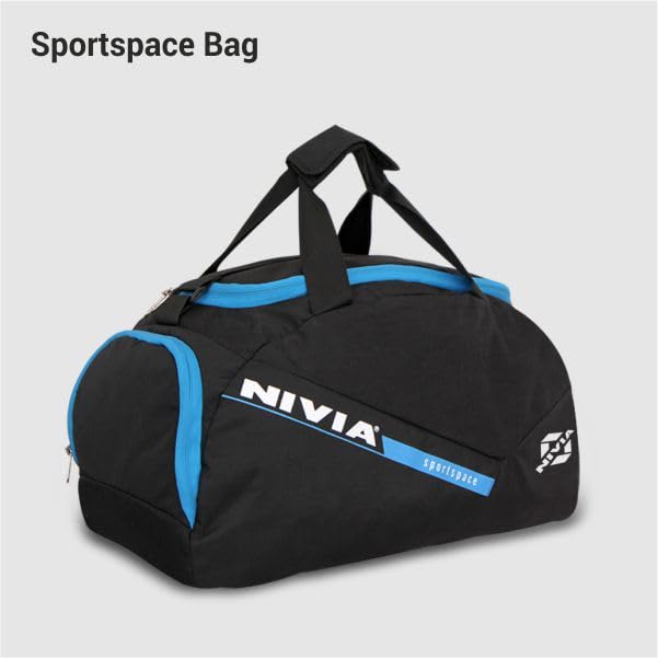 Image of NIVIA Sportspace 2.0 Polyester Gym Bag, Unisex Gym Bags, Adjustable Shoulder Bag for Men, Duffle Gym Bags for Men, Sports Kit, Duffle Bags Travel,Capacity-18 litres