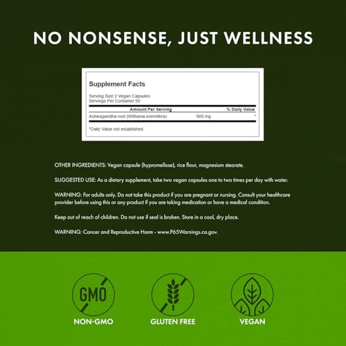 Image of Swanson Ashwagandha Powder Supplement - with Ashwagandha Root to Promote Stress Relief & Energy - Ayurvedic Supplement for Natural Wellness (100 Capsules, 450mg Each) 2 Pack