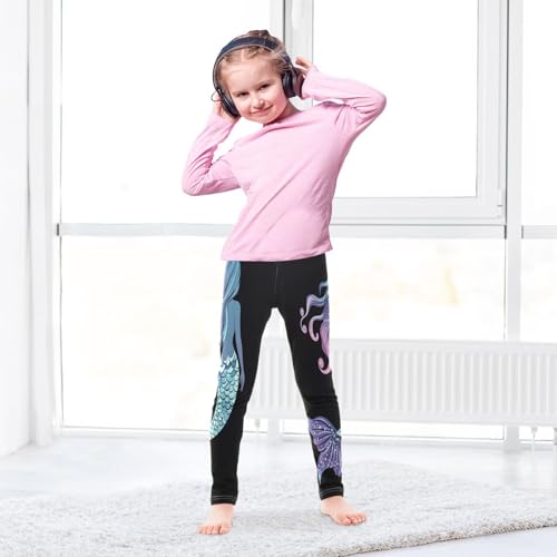 Mermaid Tail Gradient Girls Casual Leggings for Kids Printed Long Pant Bottoms Stretch and Soft4